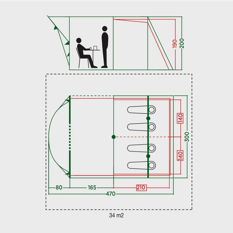 Coleman Meadowood 4 Person Tent With Blackout Bedrooms 4 Coleman Meadowood 4 Person Tent With Blackout Bedrooms - Image 2