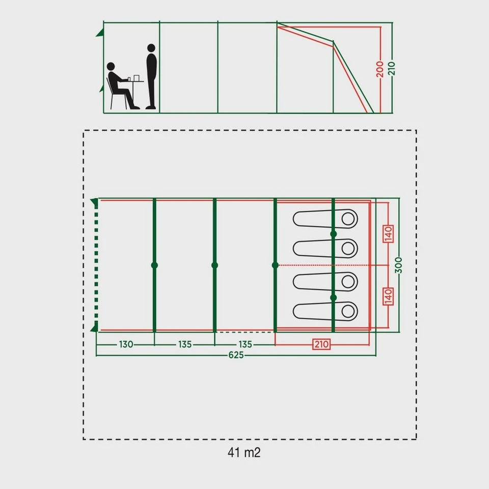 Coleman Meadowood 4 Person Large Tent With Blackout Bedrooms 4 Coleman Meadowood 4 Person Large Tent With Blackout Bedrooms - Image 2