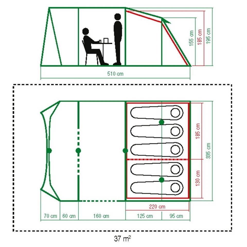 Coleman Mosedale 5 Pro BlackOut Tent 4 Coleman Mosedale 5 Pro BlackOut Tent - Image 2